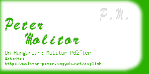 peter molitor business card